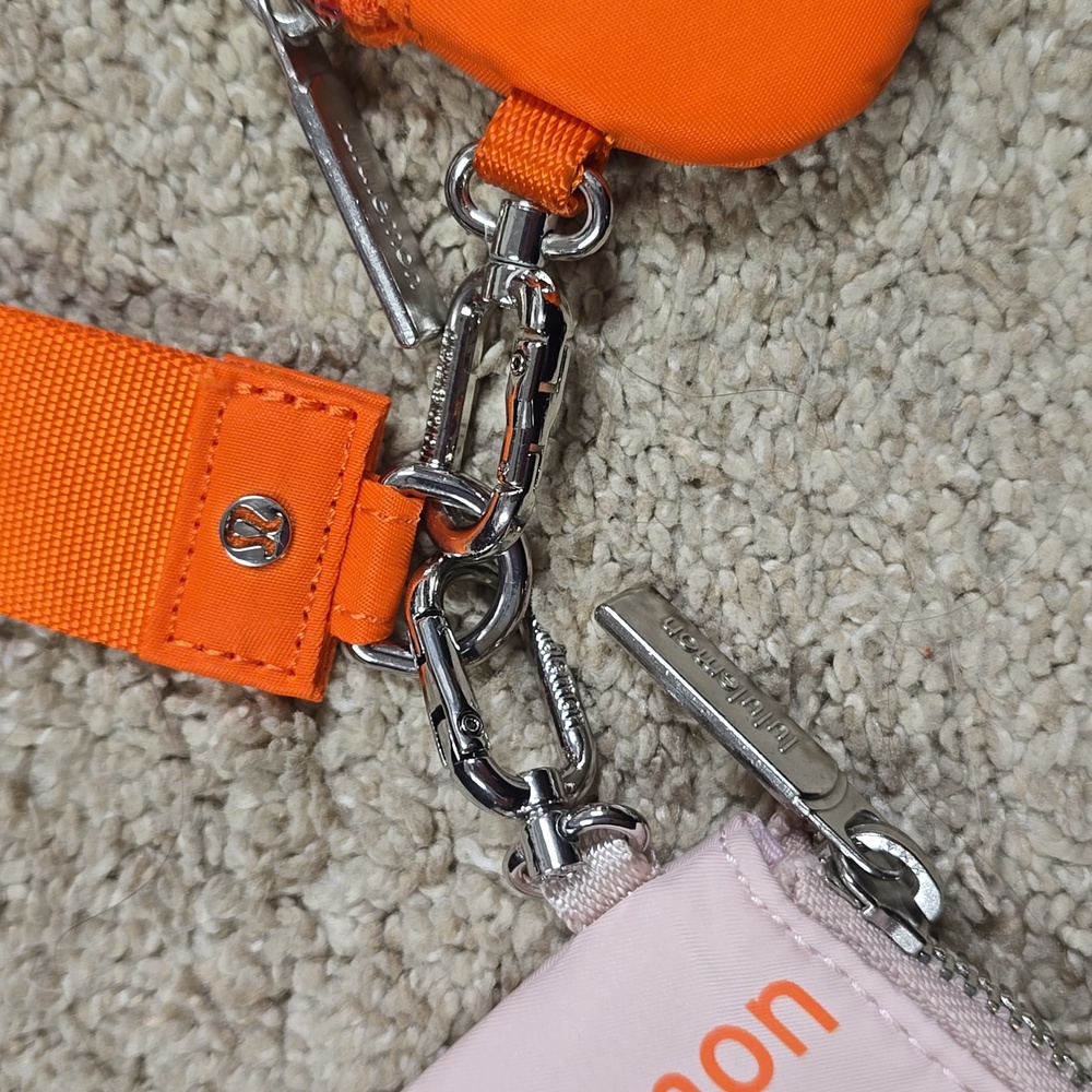 NWOT Lululemon Dual Pouch Coral Peach Orange/ Pink Siler - Picture 4 of 4